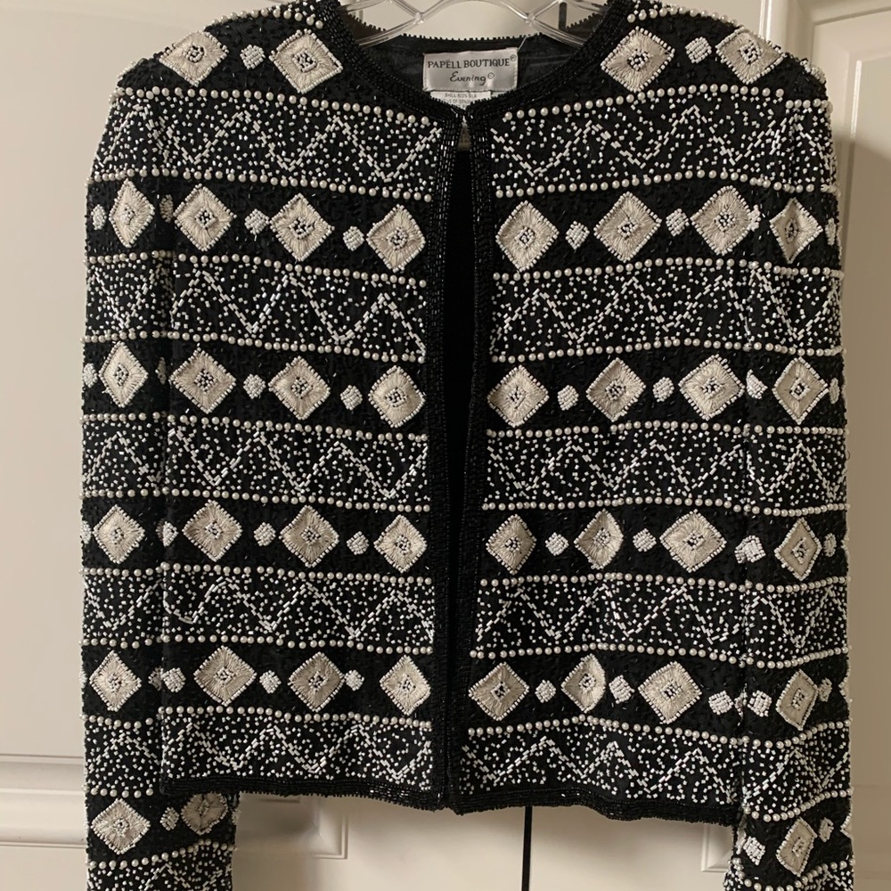 Papell Boutique Evening collection beaded jacket